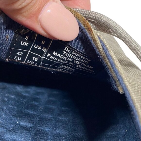 Dr Martens Torriano Gray Canvas Shoes 3 Eye Lace-Up US 9 - Picture 7 of 7